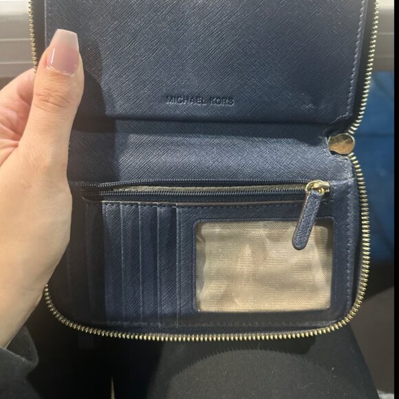 Michael Kors Navy Blue Leather Wristlet Wallet - Picture 5 of 5